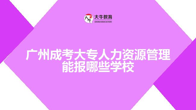 成考大专人力资源管理能报哪些学校