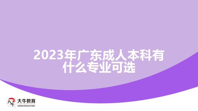2023年广东成人本科有什么专业可选