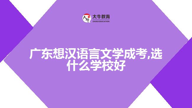 广东想汉语言文学成考,选什么学校好