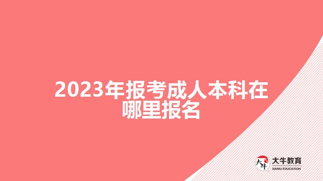 2023年报考成人本科在哪里报名