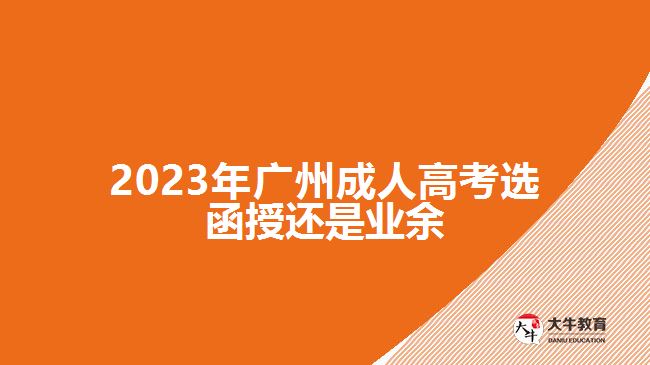 2023年广州成人高考选函授还是业余