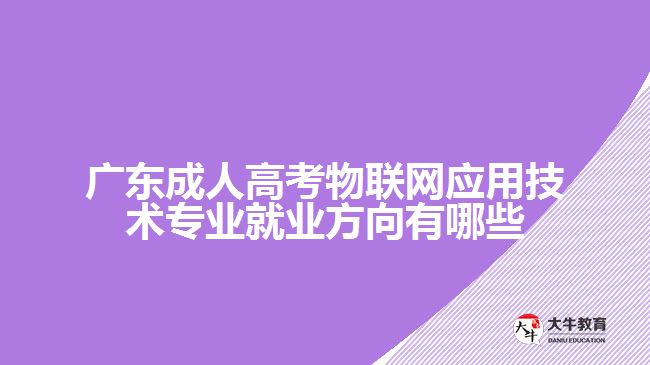 广东成人高考物联网应用技术专业就业方向有哪些